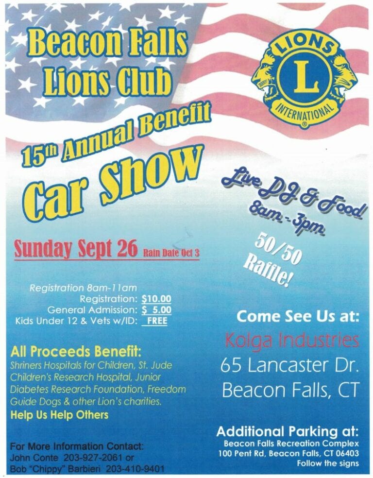 CT Beacon Falls Lions Club Annual Car Show